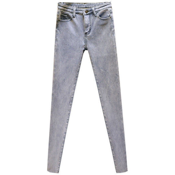 Γυναικεία τζιν με υψηλή μέση λεπτό μοντέλο σε μπλε, γκρι και μαύρο  χρώμα