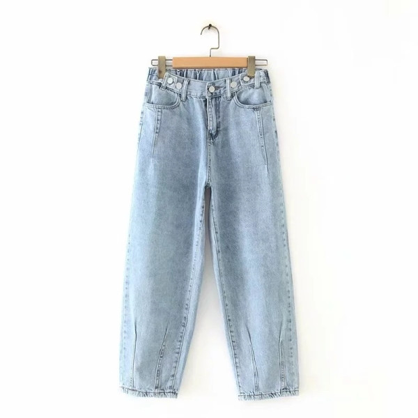 Ежедневни широки дънки с копчета 