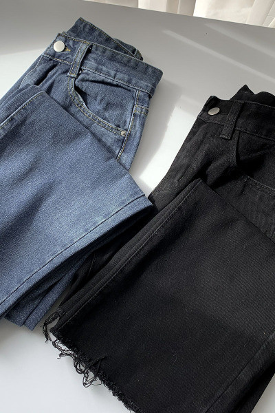 Γυναικεία φαρδιά τζιν με ψηλή μέση σε δύο χρώματα