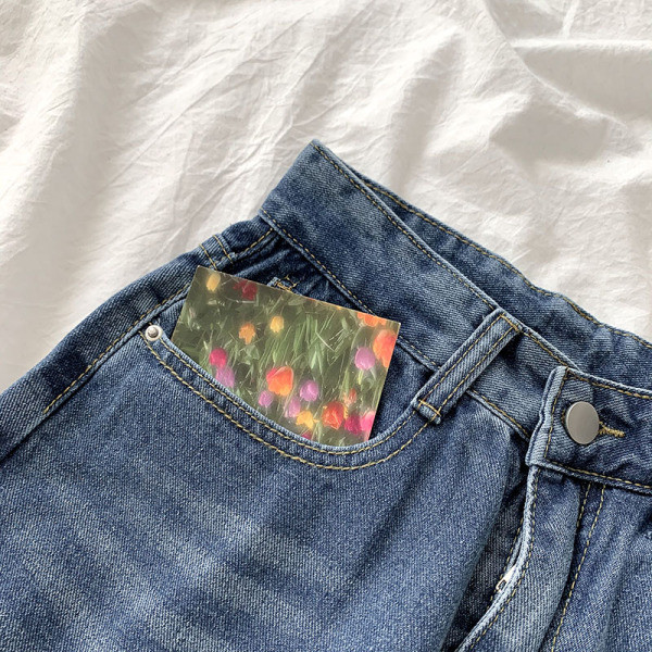 Γυναικεία φαρδιά τζιν με ψηλή μέση σε δύο χρώματα