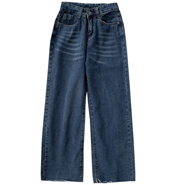 Γυναικεία φαρδιά τζιν με ψηλή μέση σε δύο χρώματα