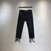 Blugi de dama cu buzunare si fermoar de culoare neagra