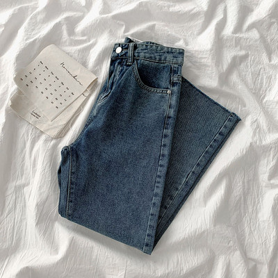 Naiste teksapüksid, kõrge vöökohaga tavaline mudel