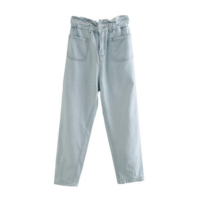 Moodsad naiste teksad taskute ja kõrge elastse vöökohaga