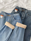 Ženske zimske traperice s toplom postavom