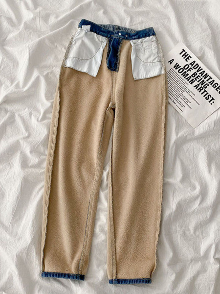 Ženske zimske traperice s toplom postavom