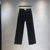 Γυναικεία μαύρα τζιν με ψηλή μέση και τσέπες