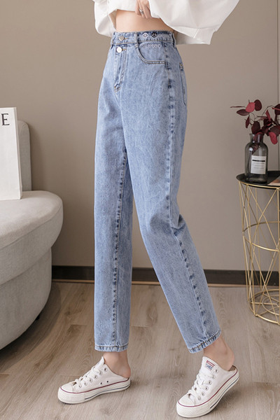 Дамски дънки с висока талия и джобове