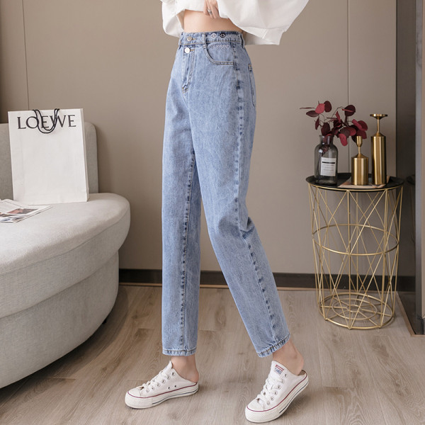 Дамски дънки с висока талия и джобове