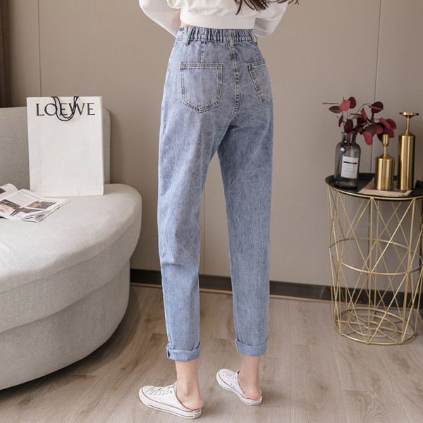 Дамски дънки с висока талия и джобове