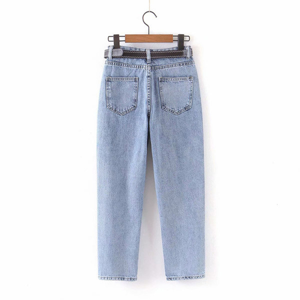 Sirge mudeli teksapüksid vööga mitmes värvitoonis