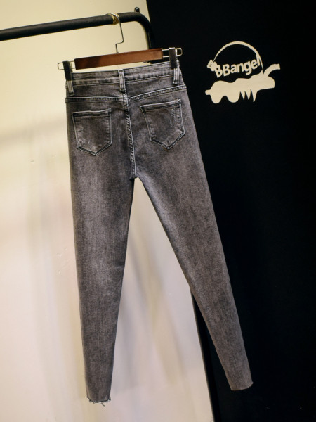 Naiste teksad Slim mudel rebenenud motiividega hall