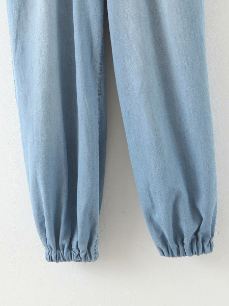 Casual φαρδιά τζιν με ελαστικό στη μέση και τους αστραγάλους