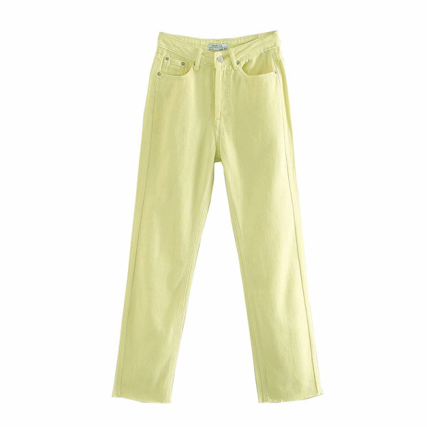 Μοντέλο τζιν casual σε κίτρινο χρώμα