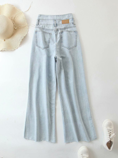 Naiste teksapükste lõikega mudel ilma allääreta