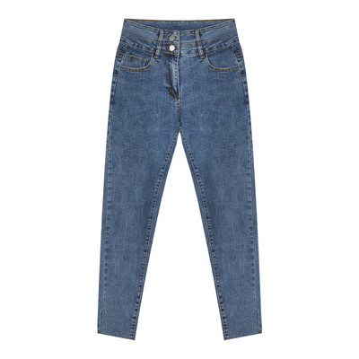 Casual γυναικεία τζιν με ψηλή μέση και κουμπιά