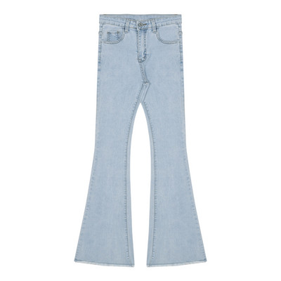 Дамски дънки тип чарлстон с висока талия