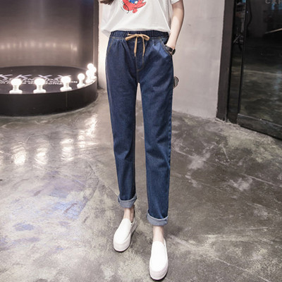 Γυναικεία  ελαστικά τζιν με κορδόνια - μεγάλα μεγέθη