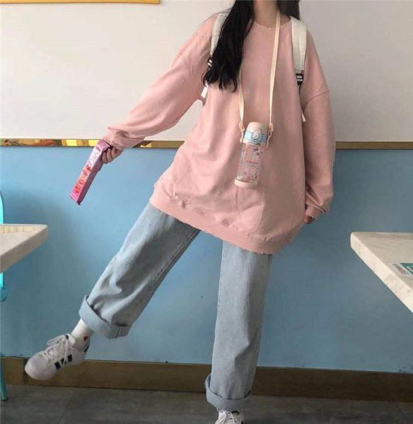 Дамски широки дънки с висока талия ретро стил