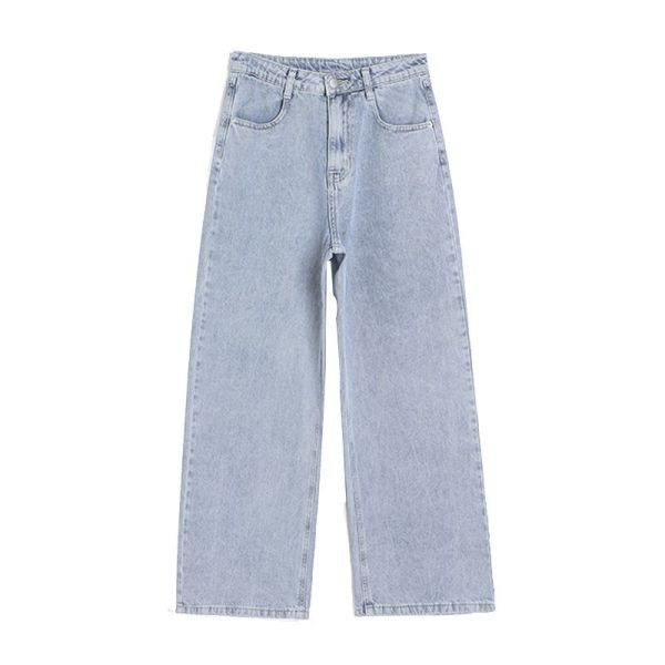 Дамски широки дънки с висока талия ретро стил