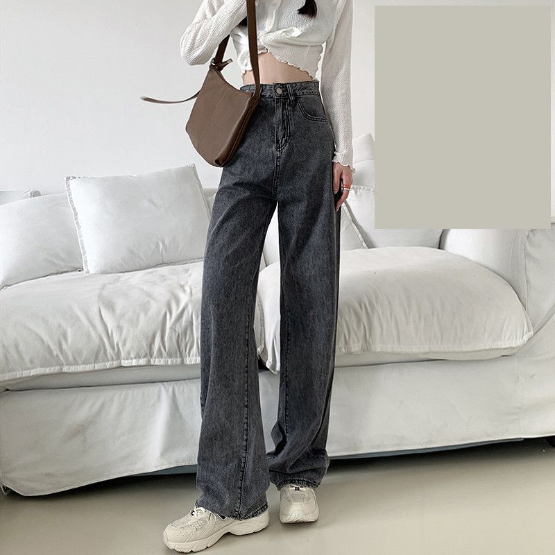 Дамски дънки с висока талия и широки крачоли 