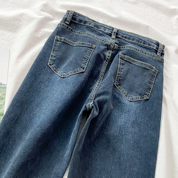 Ženske široke traperice s visokim strukom i kopčanjem