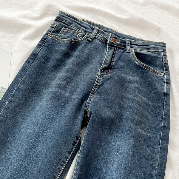 Ženske široke traperice s visokim strukom i kopčanjem