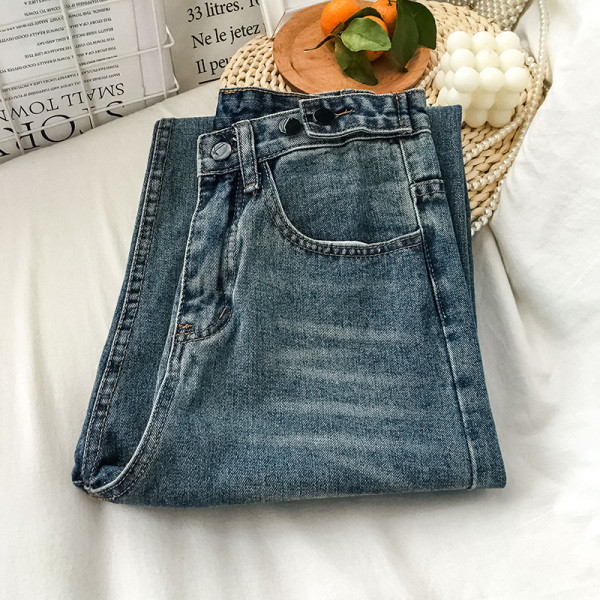 Naiste teksapüksid retro stiilis lai taskutega mudel