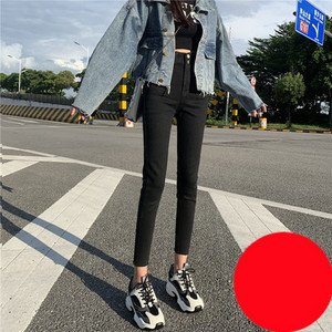 Casual ελαστικό τζιν γυναικεία με ψηλή μέση και τσέπες