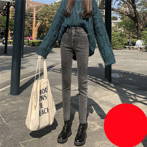 Casual ελαστικό τζιν γυναικεία με ψηλή μέση και τσέπες