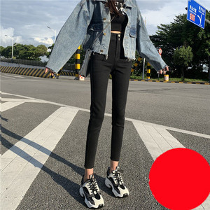 Casual ελαστικό τζιν γυναικεία με ψηλή μέση και τσέπες