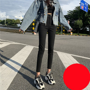 Casual ελαστικό τζιν γυναικεία με ψηλή μέση και τσέπες