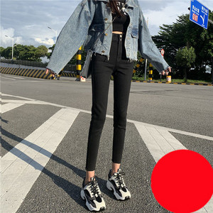 Casual ελαστικό τζιν γυναικεία με ψηλή μέση και τσέπες