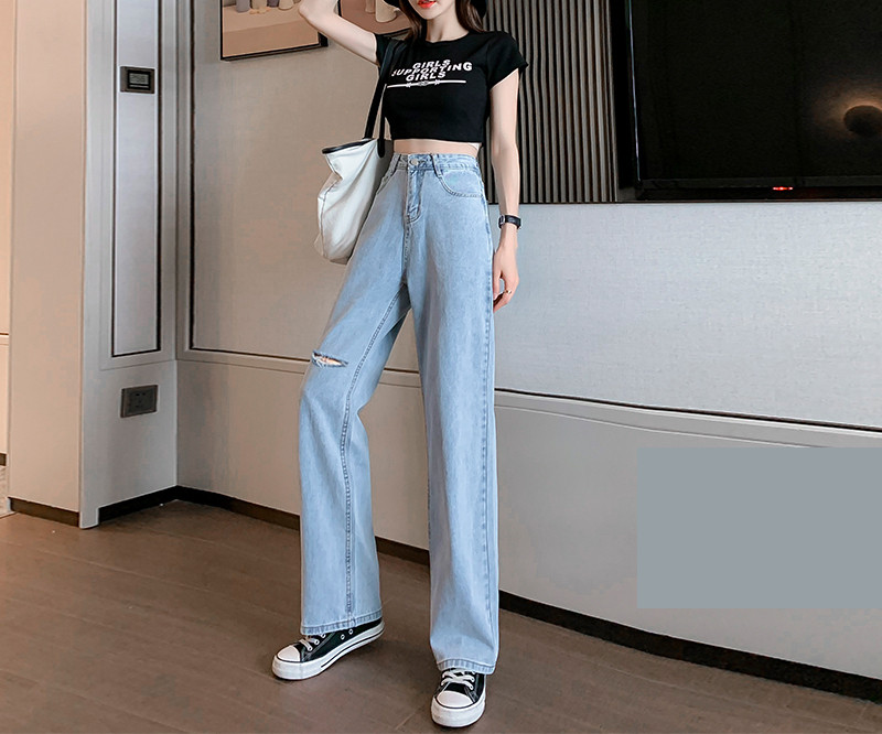 Laiade sääredega naiste teksad - kaks mudelit