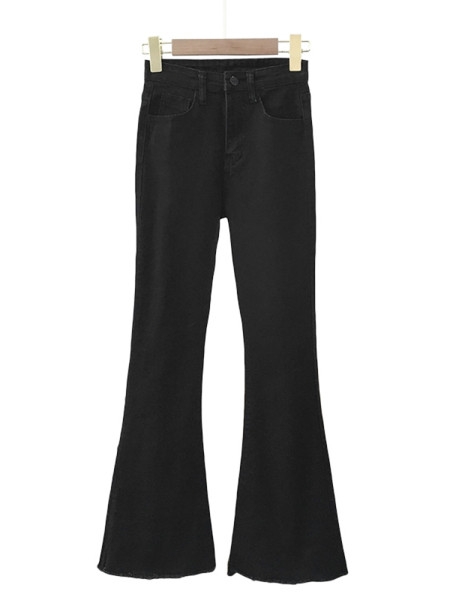 Μοντέρνα γυναικεία τζιν σε μαύρο χρώμα