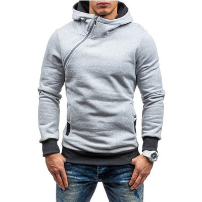 Moderan muški sweatshirt s bočnim patentnim zatvaračem jednobojni model