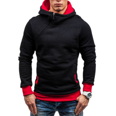 Moderan muški sweatshirt s bočnim patentnim zatvaračem jednobojni model