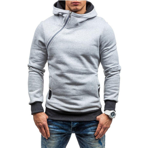 Moderan muški sweatshirt s bočnim patentnim zatvaračem jednobojni model