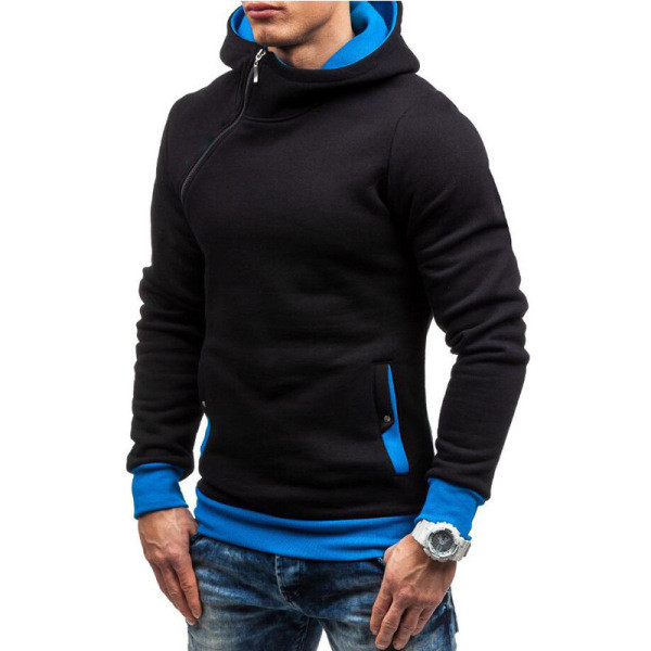 Moderan muški sweatshirt s bočnim patentnim zatvaračem jednobojni model