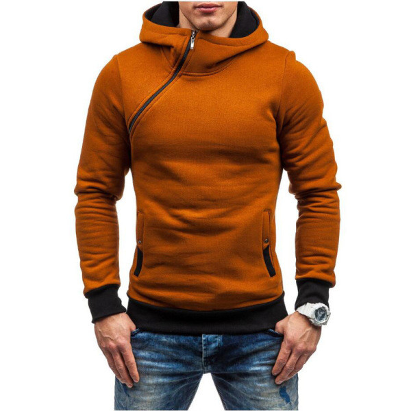 Moderan muški sweatshirt s bočnim patentnim zatvaračem jednobojni model
