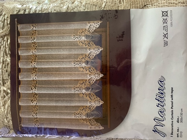 Перде дантела с ширит лента Wisan Martina, E 310, 300x150 cm, 100% Полиестер, Златист