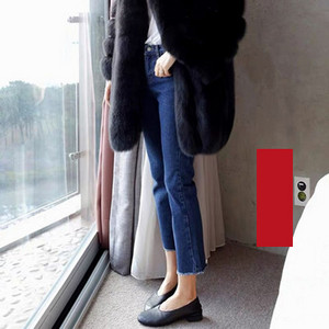 Moodsad kõrge vöökohaga naiste teksad pikkusega -9/10