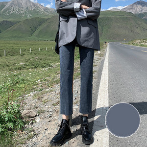 Moodsad kõrge vöökohaga naiste teksad pikkusega -9/10