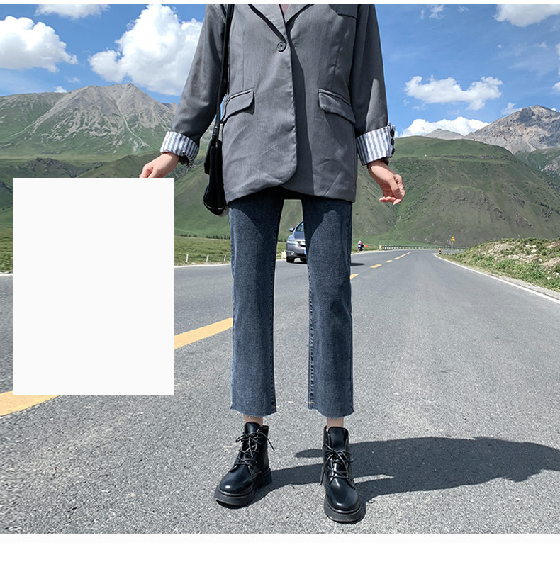 Moodsad kõrge vöökohaga naiste teksad pikkusega -9/10