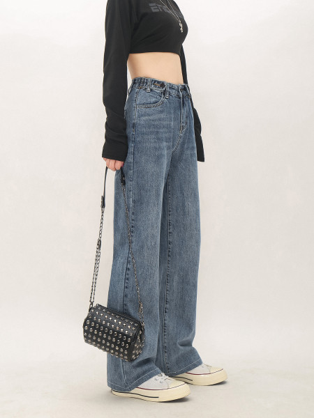 Γυναικείο τζιν παντελόνι φαρδύ μοντέλο