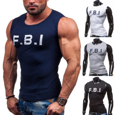 Men`s tank top with inscription fitted model