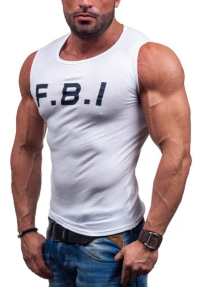 Ανδρικό αμάνικο με επιγραφή προσαρμοσμένο μοντέλο