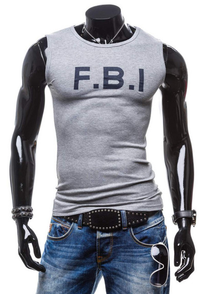 Ανδρικό αμάνικο με επιγραφή προσαρμοσμένο μοντέλο