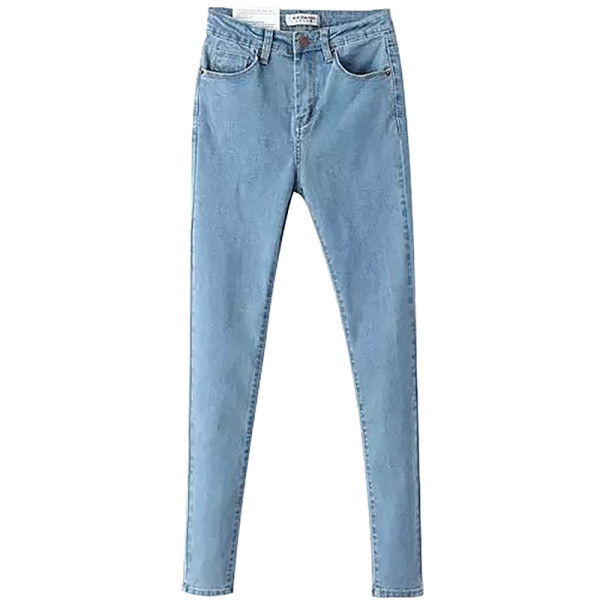 Дамски ежедневни изчистени дънки с висока талия 