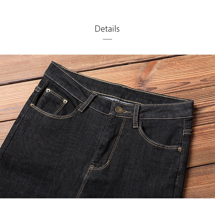 Нов модел дамски зимни дънки с висока талия в черен и син цвят